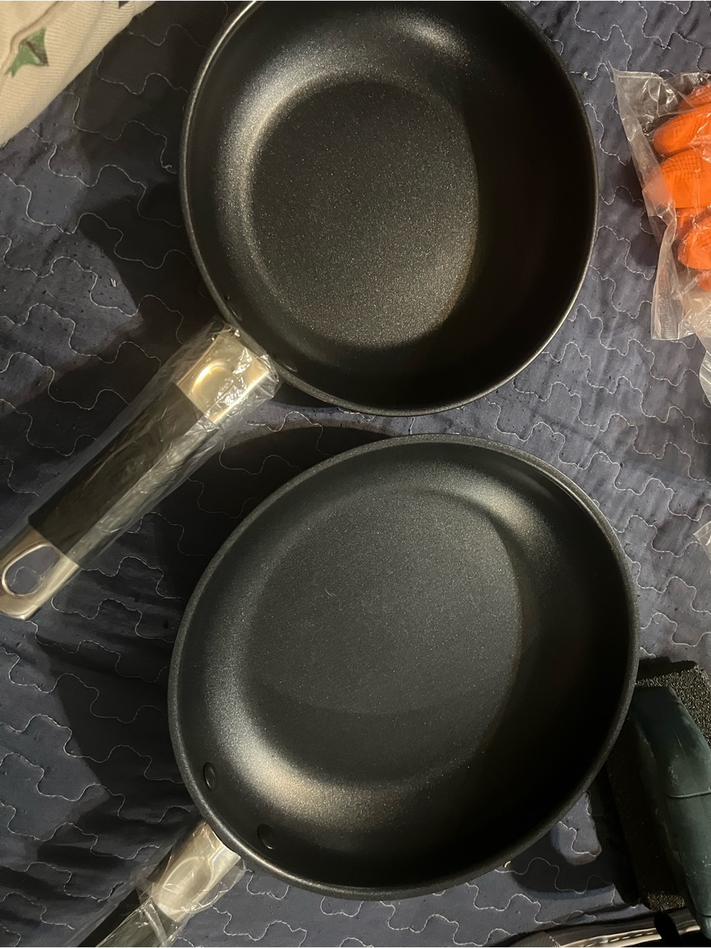 Amazon Black Nonstick Frying Pan Duo with Silver Handle Accents